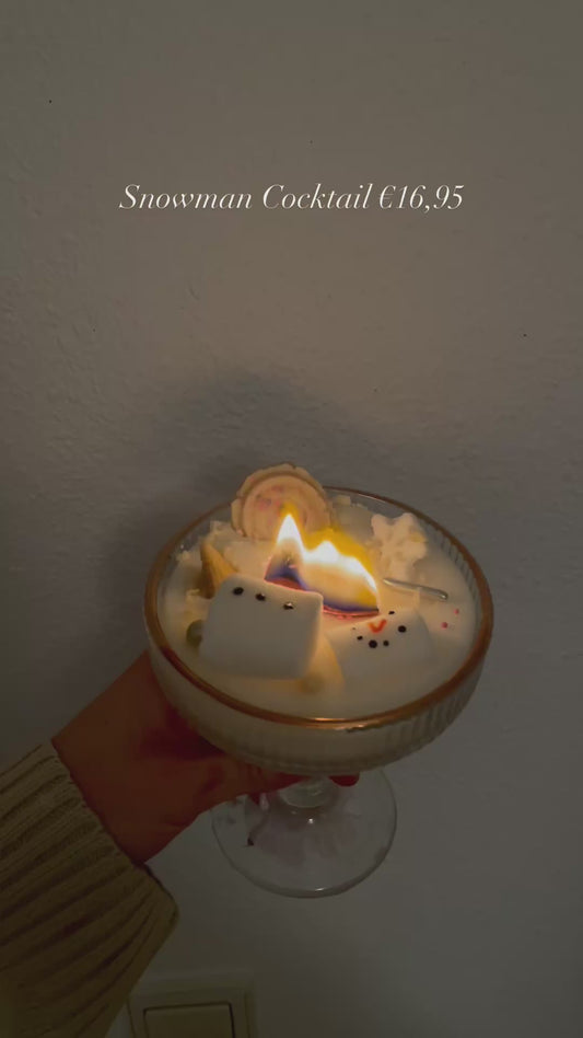 Snowman Cocktail Candle